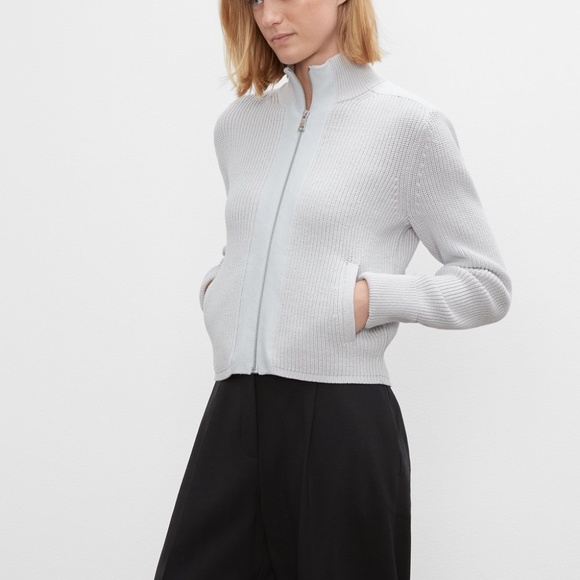 Ribbed Bomber - New With Tags - NEVER WORN - Grey - Picture 1 of 4